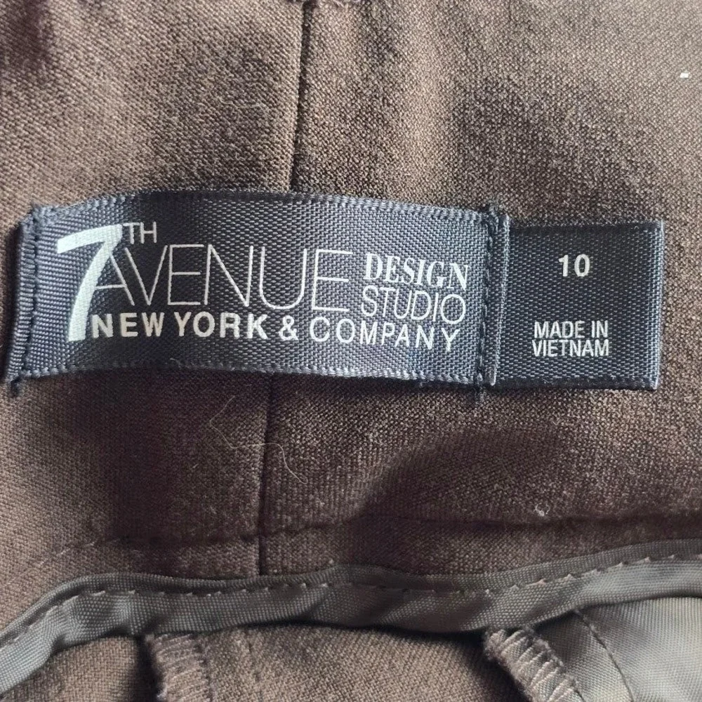New York & Company 7th Avenue Bootcut Dress Pants Womens 10 Brown Career Office‎
